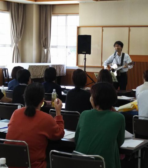 安曇野市PTA連合会にてワークショプ＆ライブ